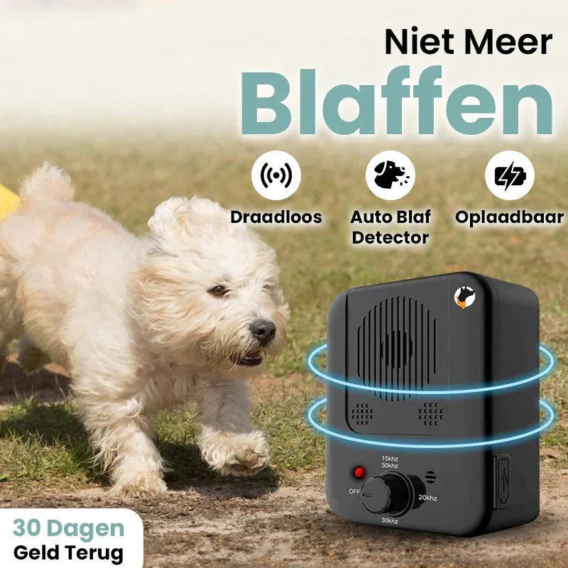 Automatische blafstopper voor honden. Effectieve anti-blaf training met ultrasoon geluid. Creëer rust in huis.