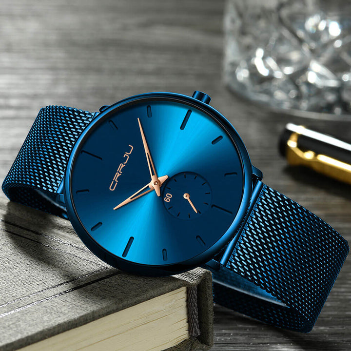 Luxe quartz herenhorloge met Hardlex glas, minimalistisch en elegant, een prachtig pols accessoire.
