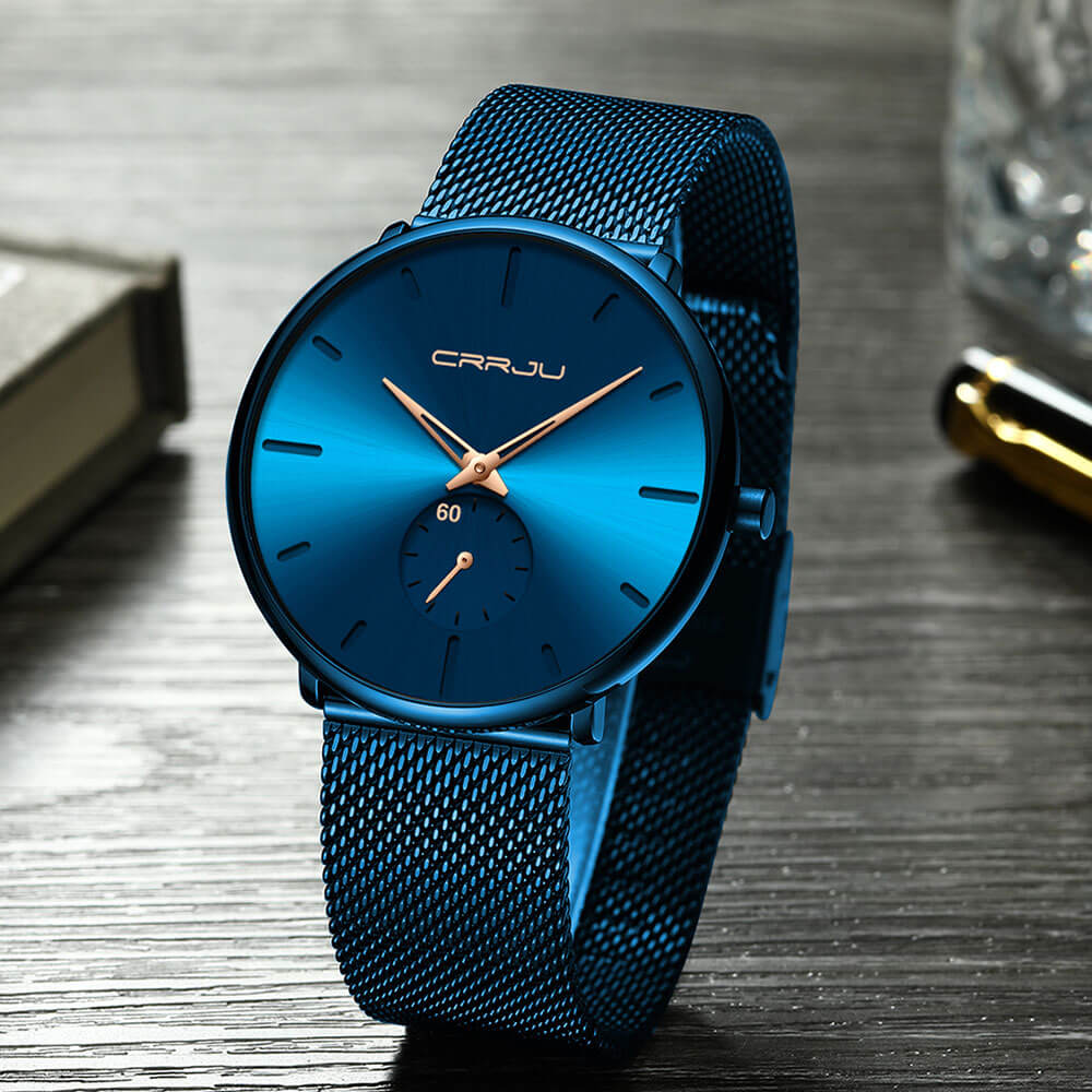 Elegant waterdicht heren polshorloge, nauwkeurig quartz uurwerk en Hardlex glas.