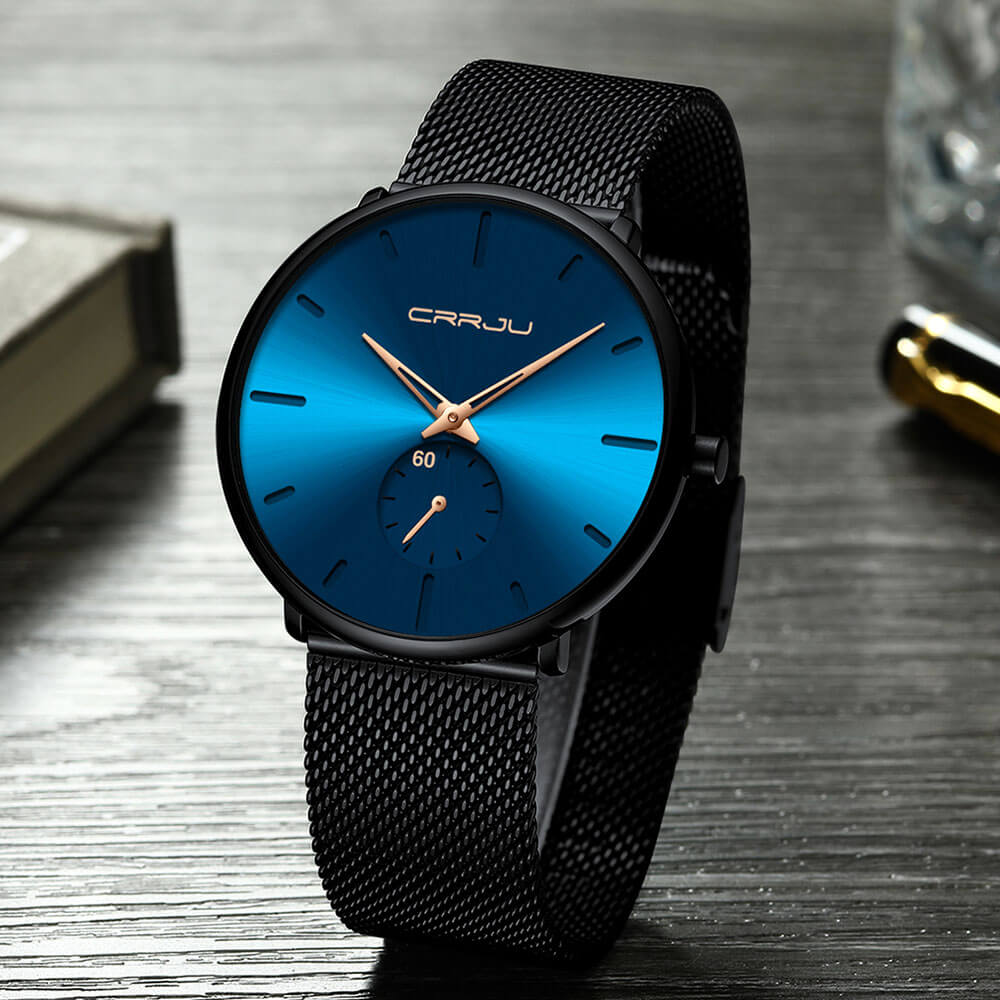 Luxe minimalistisch herenhorloge, quartz aangedreven, ideaal voor zakelijk en casual gebruik.