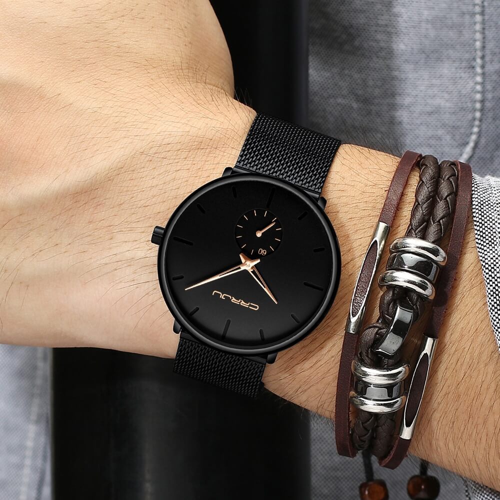 Luxe herenhorloge, quartz met elegant design en Hardlex glas. Geschikt voor elke gelegenheid.