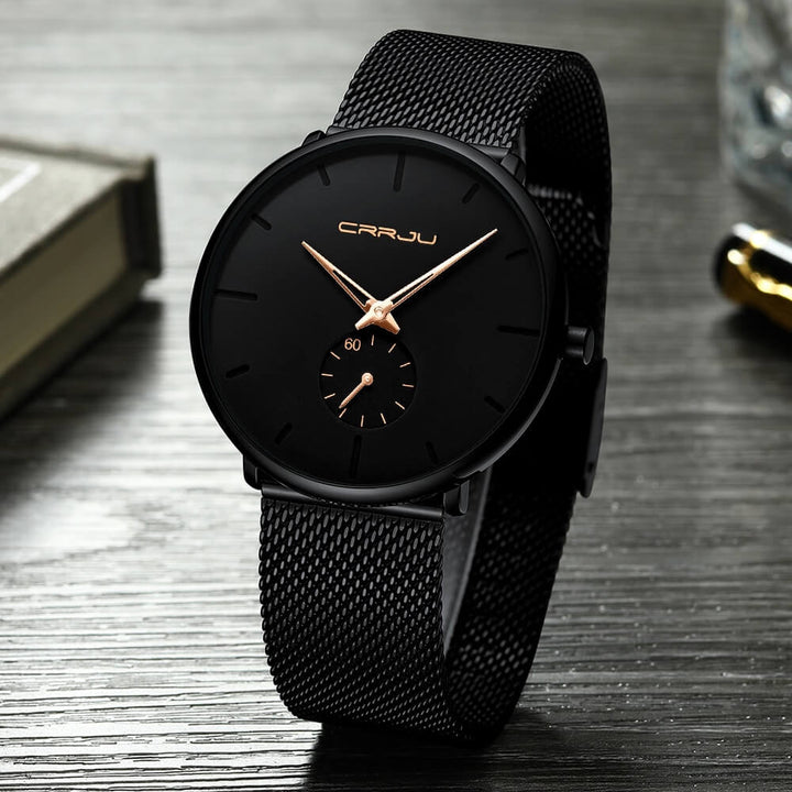 Tijdloos herenhorloge, waterdicht en quartz uurwerk, perfect als stijlvol accessoire voor mannen.
