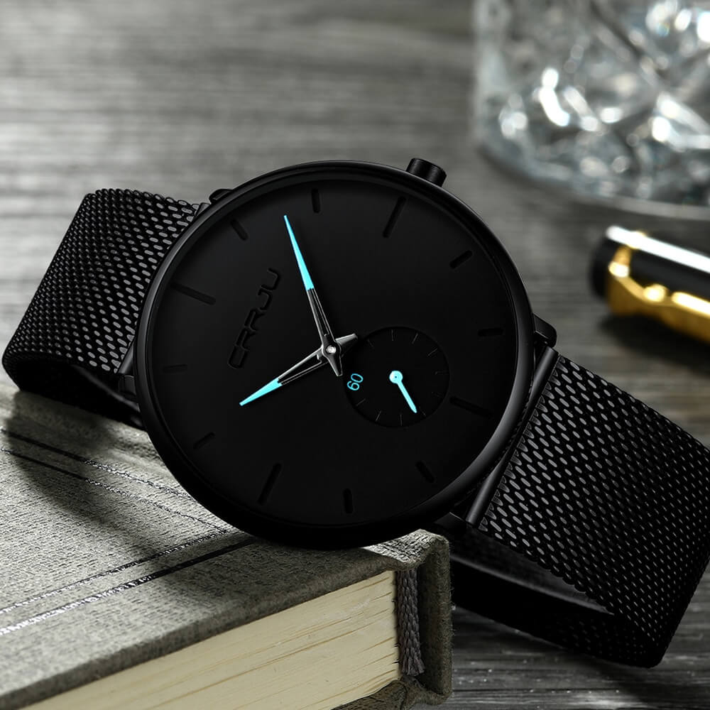 Het perfecte herenhorloge: luxe quartz, waterdicht, minimalistisch design en duurzaam Hardlex glas.