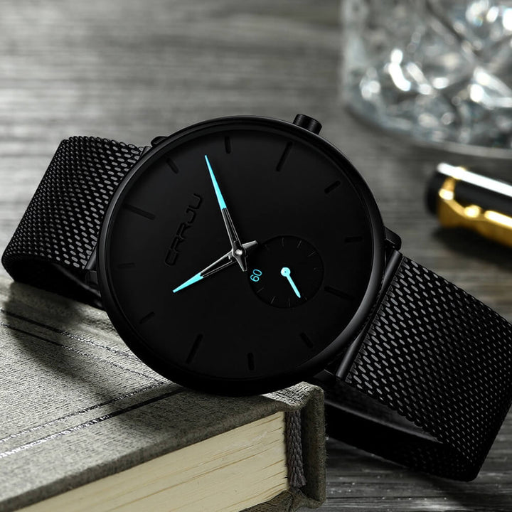 Het perfecte herenhorloge: luxe quartz, waterdicht, minimalistisch design en duurzaam Hardlex glas.