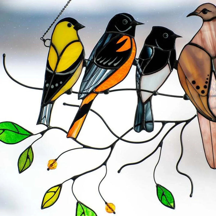 Ambachtelijke gebrandschilderde glasvogel, schitterende toevoeging aan uw interieur.