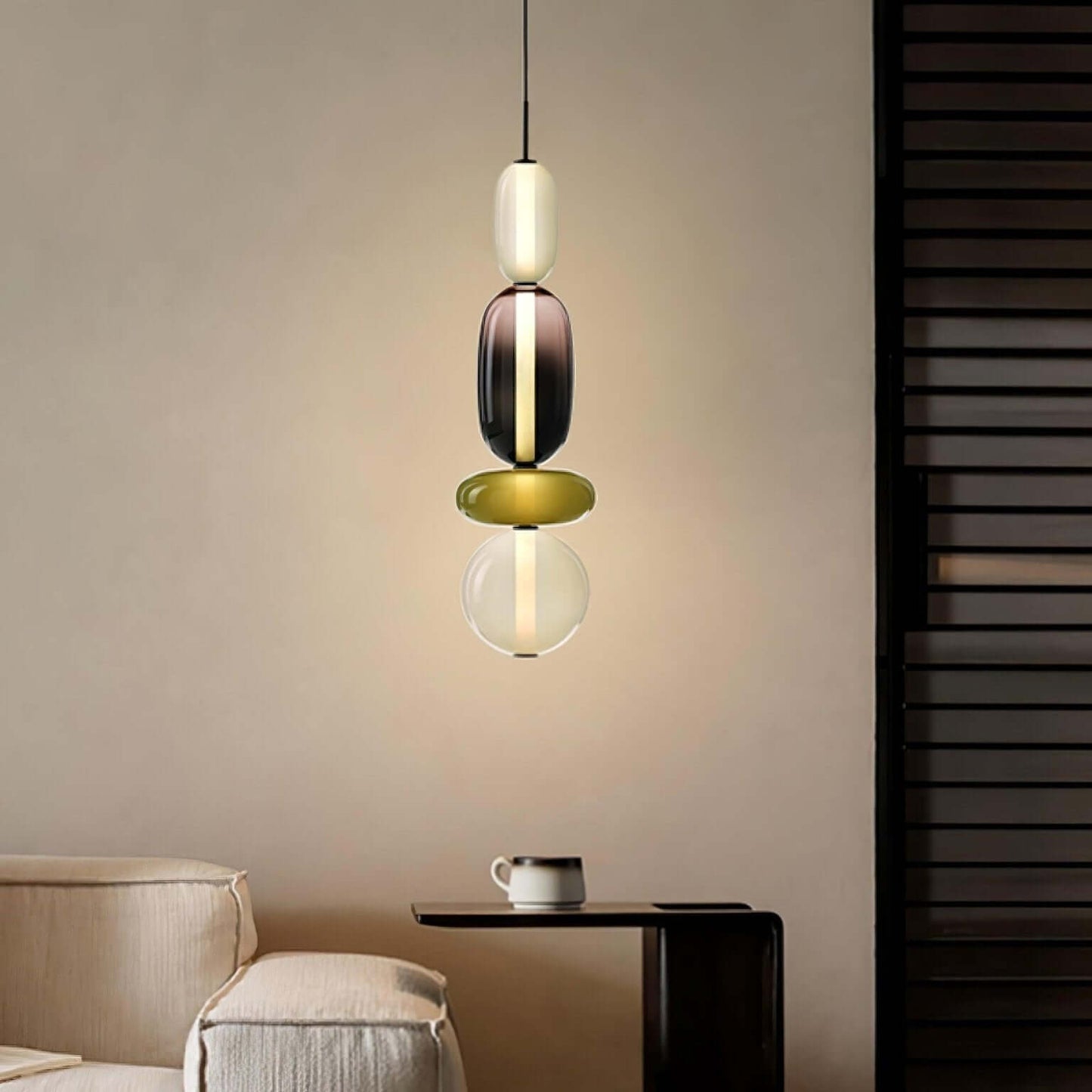 Moderne Hanglamp met Gekleurd Glas