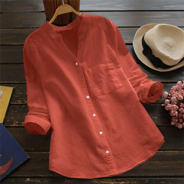 Modieuze dames zomerblouse met knoopsluiting. Casual overhemd met losse pasvorm voor een stijlvolle look.