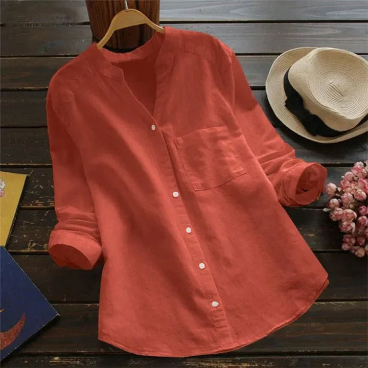 Modieuze dames blouse 'Roosje' met korte mouwen. Veelzijdig, comfortabel en elegant voor elke dag.