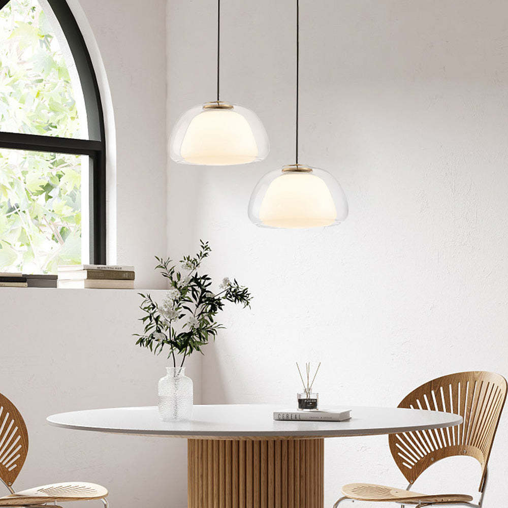 Transparante glazen jelly hanglamp, moderne verlichting voor keuken of hal.