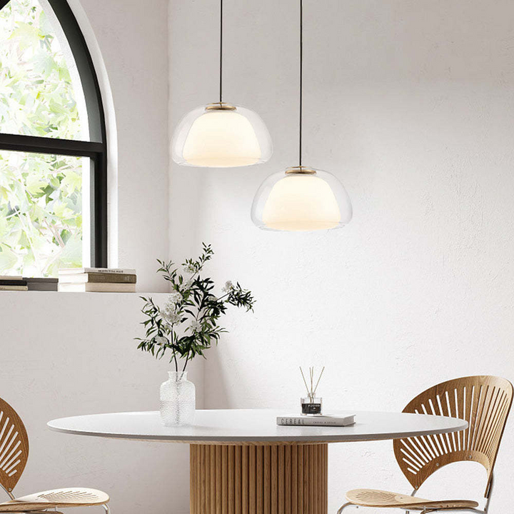 Transparante glazen jelly hanglamp, moderne verlichting voor keuken of hal.