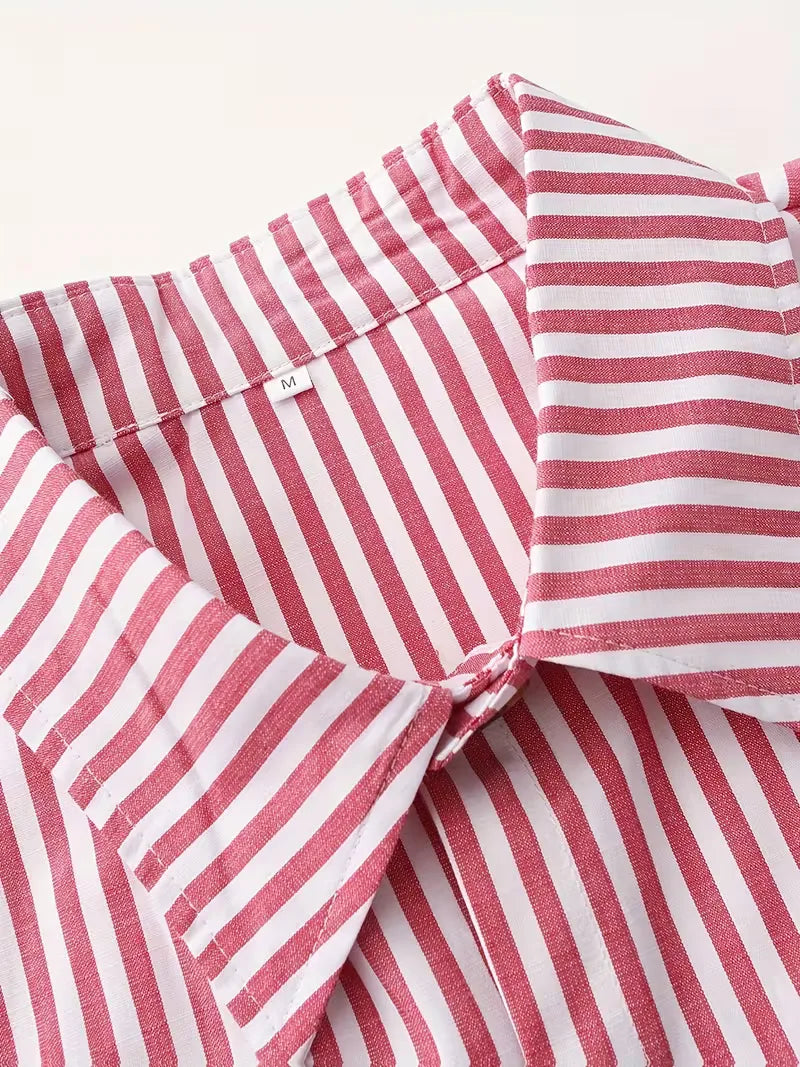 Gestreept herenshirt, lange mouwen, slim fit, met klassieke strepen.