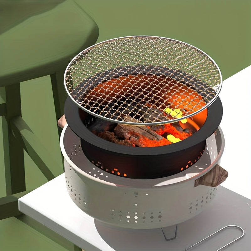Draagbare RVS opvouwbare houtskoolbarbecue, ideaal voor buiten grillen in tuin of op de camping.