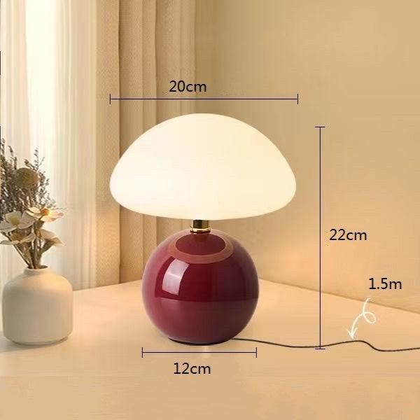 Keramieken designlamp GlowMushroom, sfeervolle multifunctionele tafellamp met LED.
