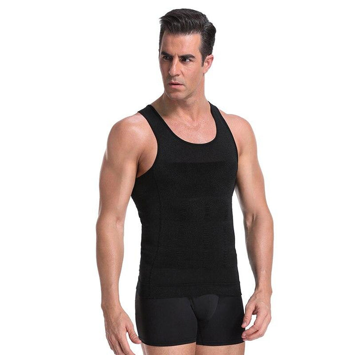 Slankmakend heren compressie onderhemd, effectieve shapewear voor een strakke look.