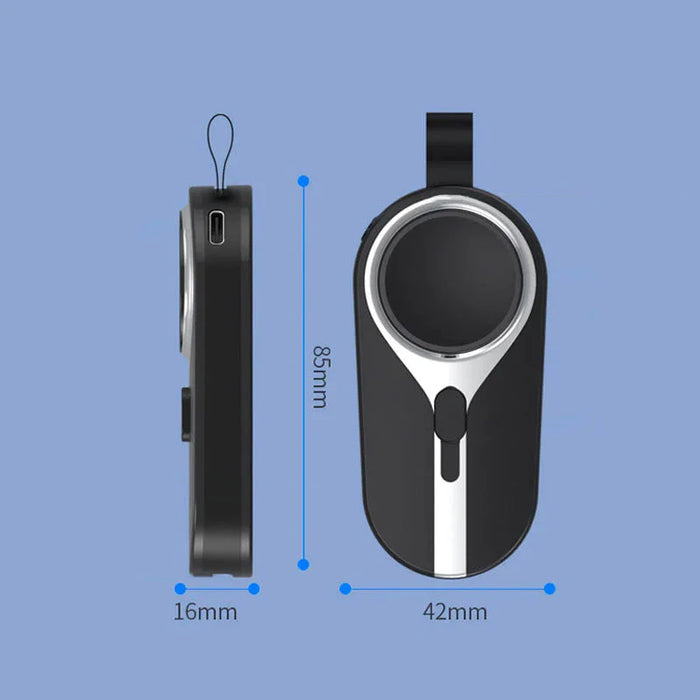 Mini powerbank sleutelhanger, compacte telefoonlader die aan je sleutelbos past, altijd stroom bij de hand.