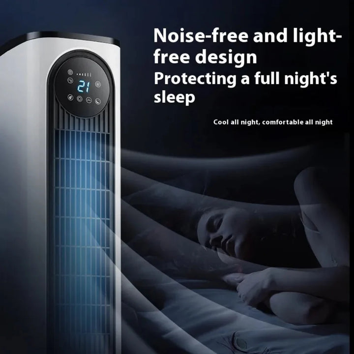Stille torenventilator met elegant modern design; perfecte luchtcirculatie voor woonkamer of kantoorruimte.