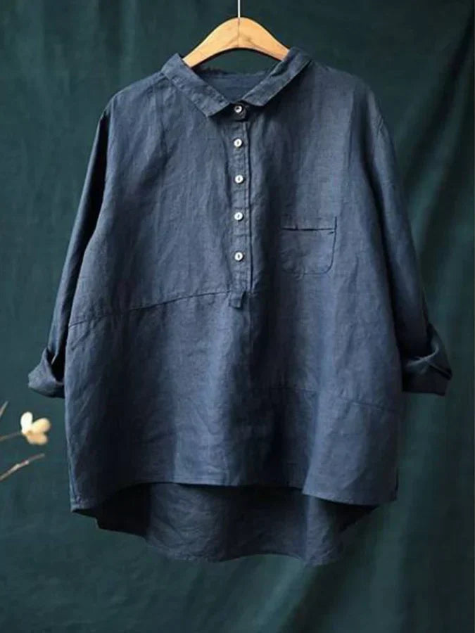 Casual damesblouse met lange mouwen, een veelzijdig stuk voor diverse moderne kledingstijlen.