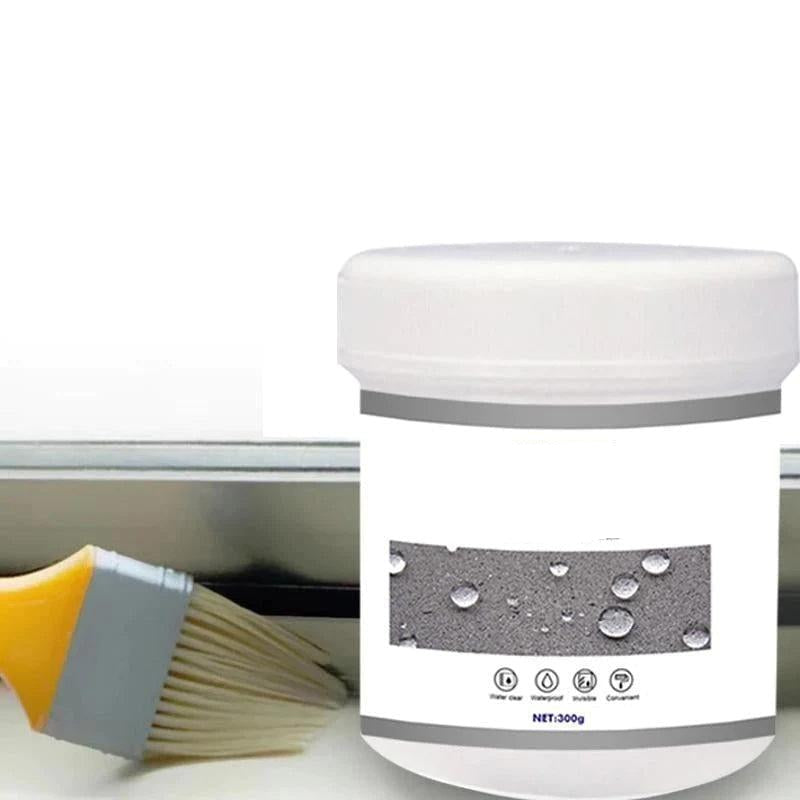 Weerbestendige transparante rubberpasta, perfect voor waterdichte afdichting in huis.