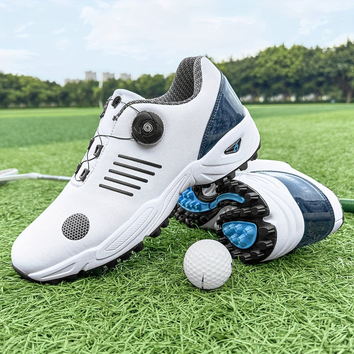 Heren golfschoenen met innovatieve draaisluiting voor perfecte pasvorm. Lichtgewicht & gripvast voor de golfbaan.