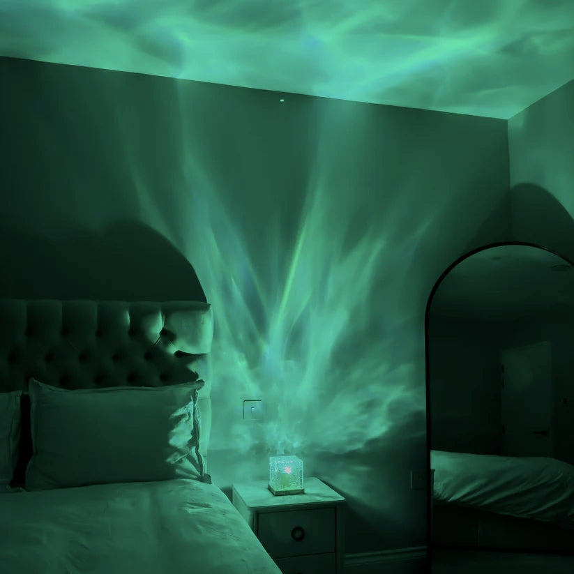 Rustgevende oceaangolf projectorlamp met LED verlichting voor slaapkamer decoratie en ontspanning. USB-lamp.