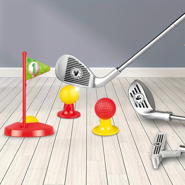 Complete kindergolfset met golfclubs, ballen en doelen voor eindeloos speelplezier voor kinderen.