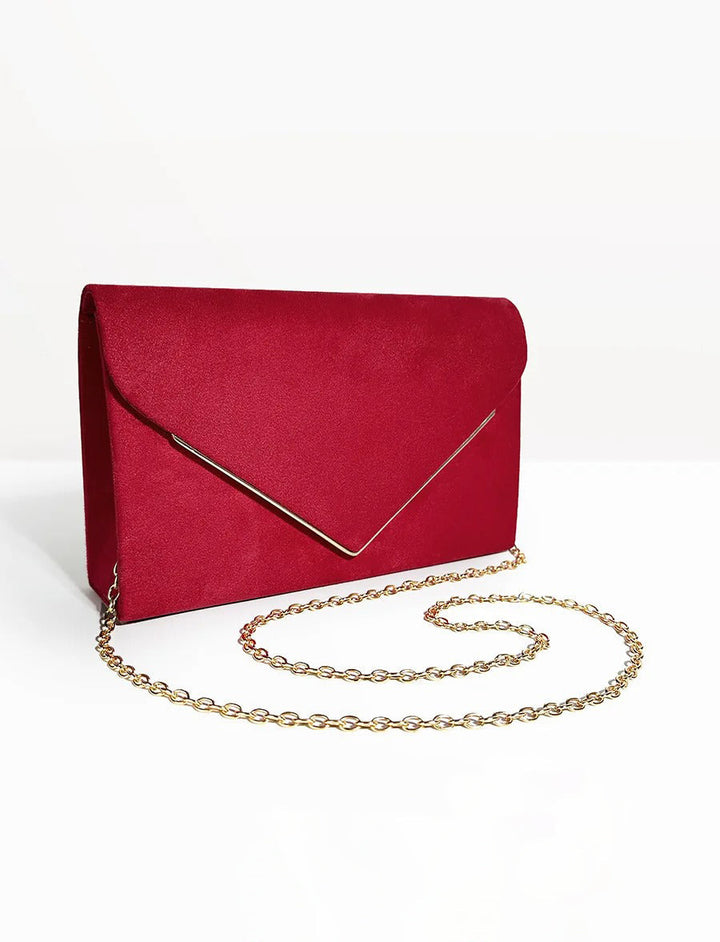 Fluwelen clutch voor vrouwen, zachte suède-stijl, feesttas met magnetische sluiting. Comfortabel.