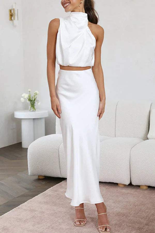 Lange elegante rok van de dames tweedelige set, comfortabel en veelzijdig voor casual of feestelijke outfits.