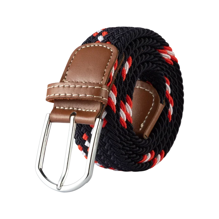 Flexibele bruine stretchriem van imitatieleer, ideaal voor heren en dames.