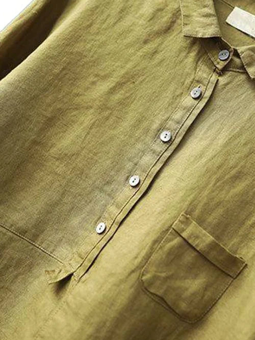 Smaakvolle damesblouse met lange mouwen, combineert casual comfort met tijdloze elegantie.