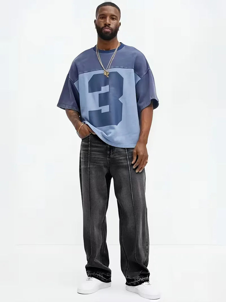 Trendy heren loose fit jeans. Wijde pijpen broek in een stijlvolle kleur voor een ontspannen look.