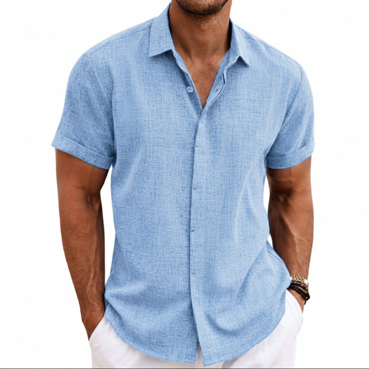 Stijlvol effen heren t-shirt met korte mouwen, losse pasvorm, essentieel voor je casual zomerlook.