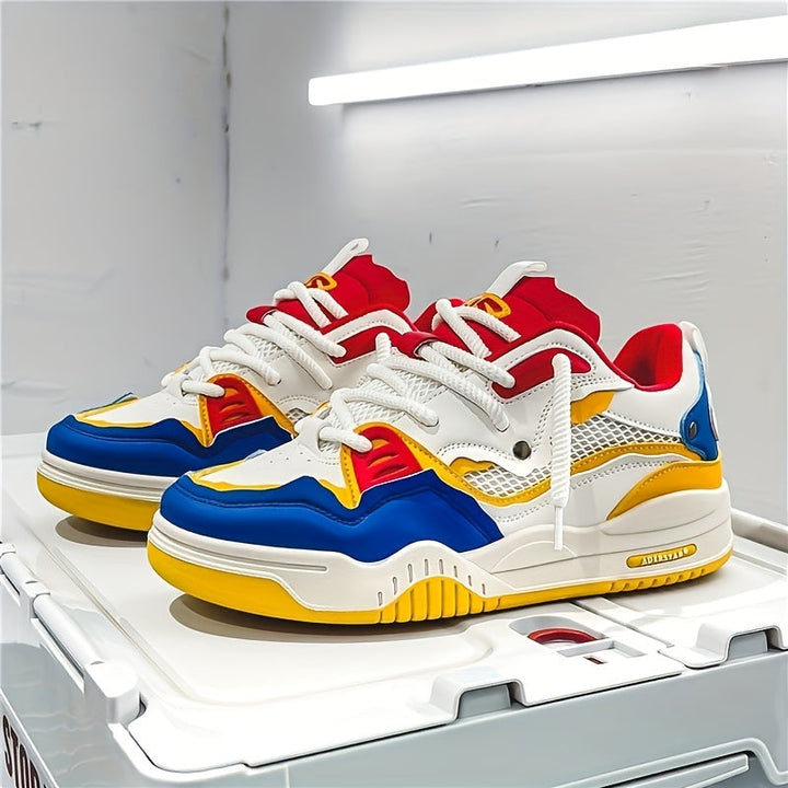 Sleek zwarte heren sneakers, ontworpen voor sportieve activiteiten en een actieve levensstijl.