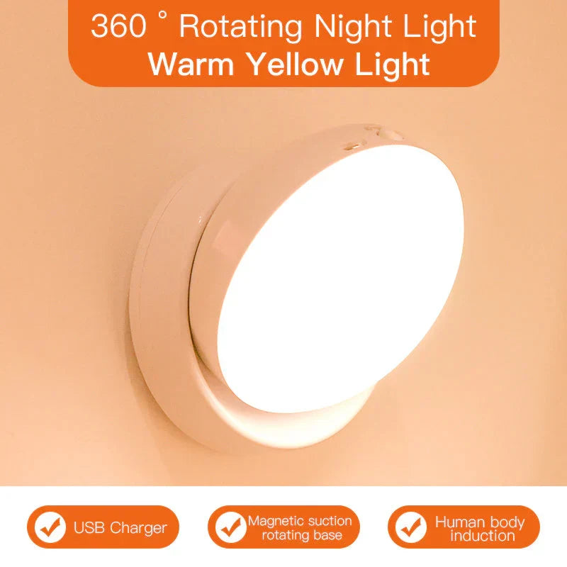 Automatische LED nachtlamp met ingebouwde bewegingssensor. Perfect voor donkere gangen of kasten.