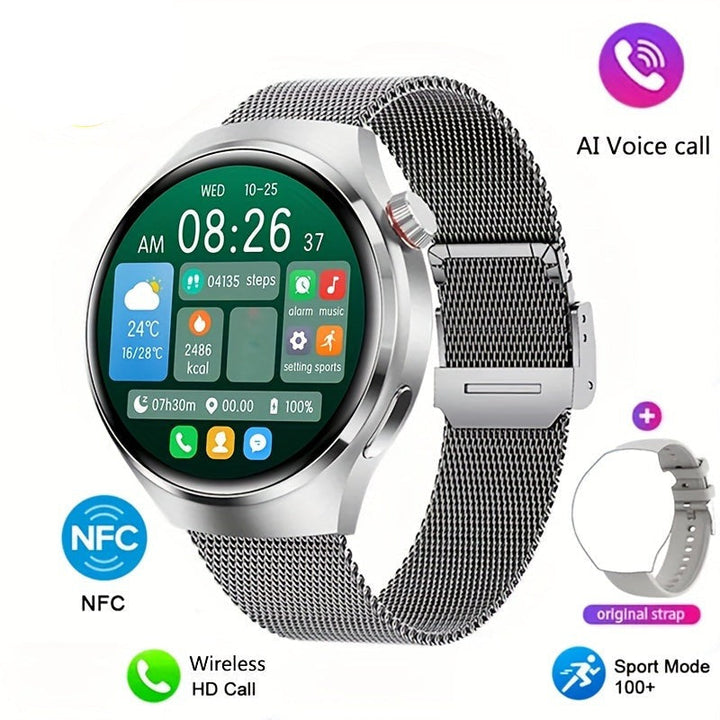 Orion heren smartwatch: NFC, GPS, Bluetooth bellen, fitness- en gezondheidstracker. Veelzijdig digitaal horloge.