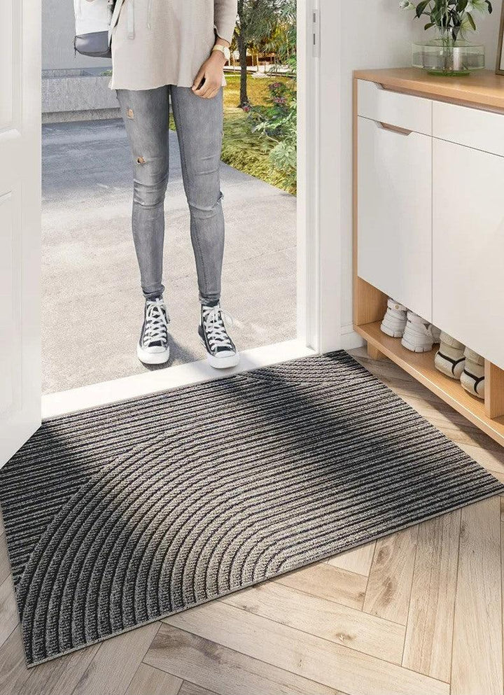Stijlvolle grijze antislip halmat, perfect voor een schone entree en optimale vloerbescherming thuis.