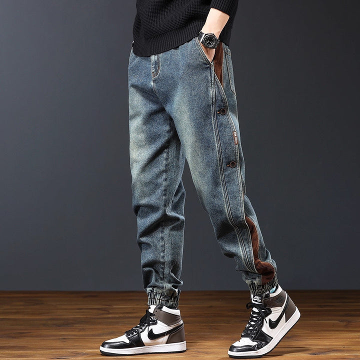 Stijlvolle heren jogger jeans voor comfortabele casual of urban outfits. Perfecte slim fit pasvorm.