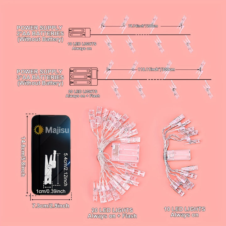 Gezellige ambiance: LED fotolamp met clips als sfeerlicht, ideaal voor slaapkamer of woonkamer decoratie.