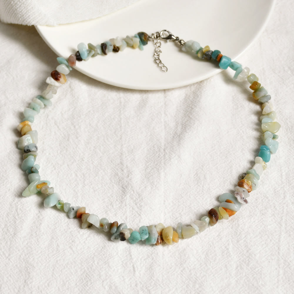 Mode ketting Lina voor dames, gepolijste edelsteen halsketting, spirituele sieraden.