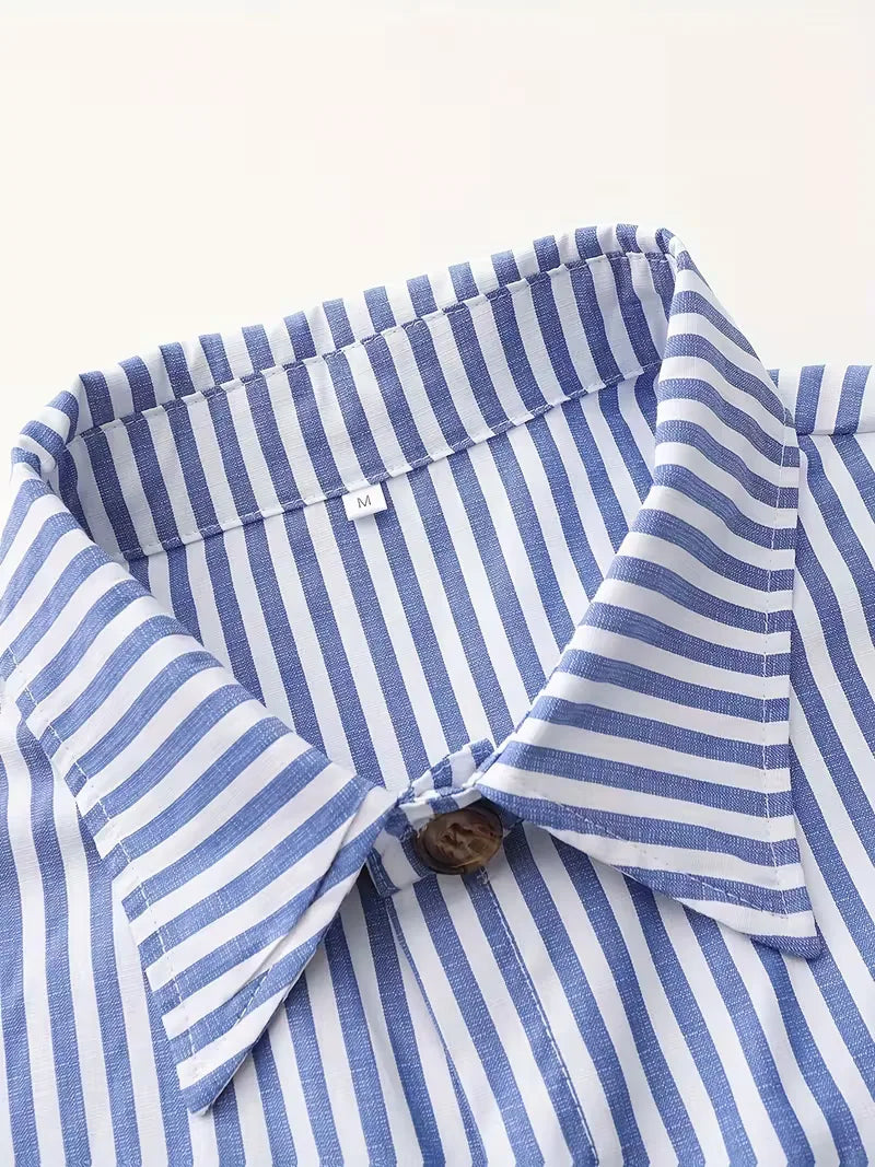 Herenoverhemd met strepen, slim fit, lange mouwen, perfect voor smart casual outfits.