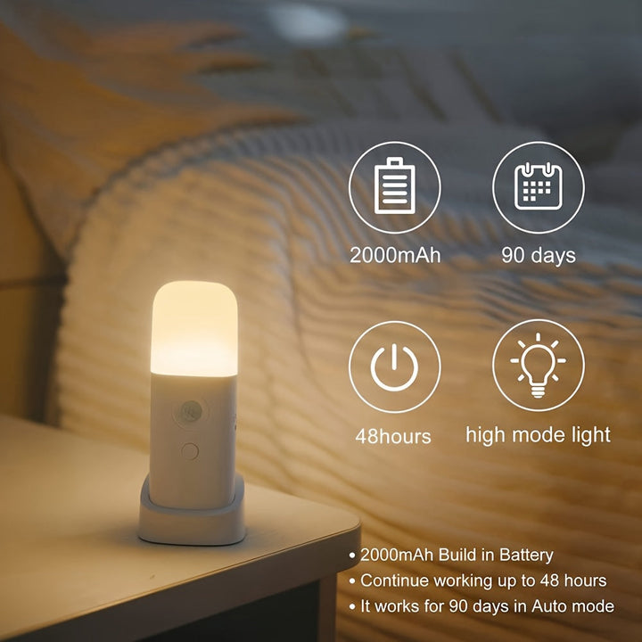Dimbaar LED nachtlampje met warm of koel wit licht. Perfecte sfeerverlichting met bewegingssensor.