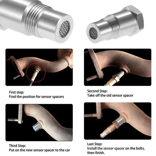 Universele M18x1.5 O2 sensor spacer voor auto's. Effectieve oplossing voor motorstoringslampje en cel-fix.