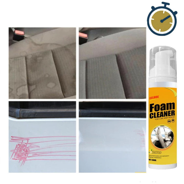 Schuimreiniger verwijdert vlekken uit auto-interieur. Ideaal voor bekleding, dashboard en kunststof. Effectieve autoreiniger.