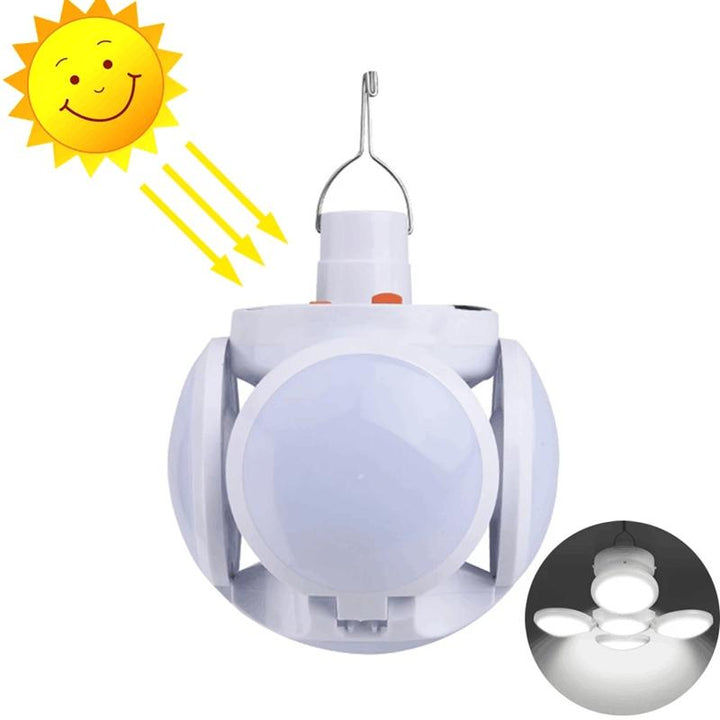 Compacte Bulby opvouwbare solar lamp ingeklapt; perfect voor transport en opslag.