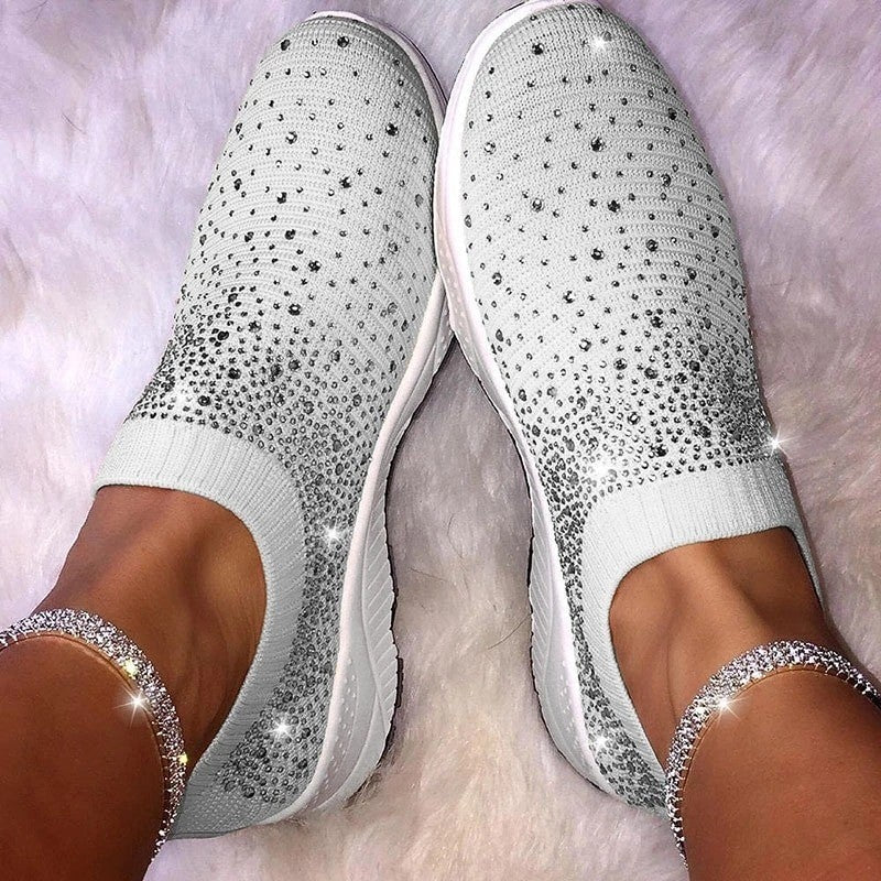 Dames strass sneakers met comfortabele zool, perfect voor stijlvolle dagelijkse mode.