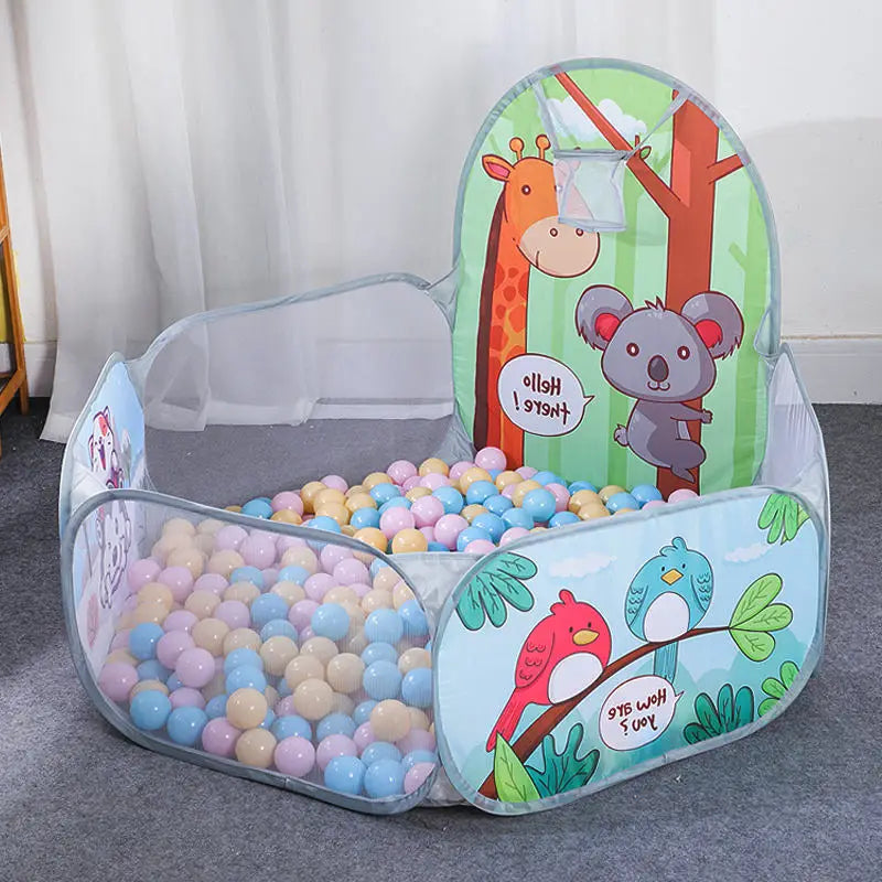 Kinder opvouwbare speeltent met basketbalring, ideaal voor ballenbak plezier binnen & buiten voor peuters.
