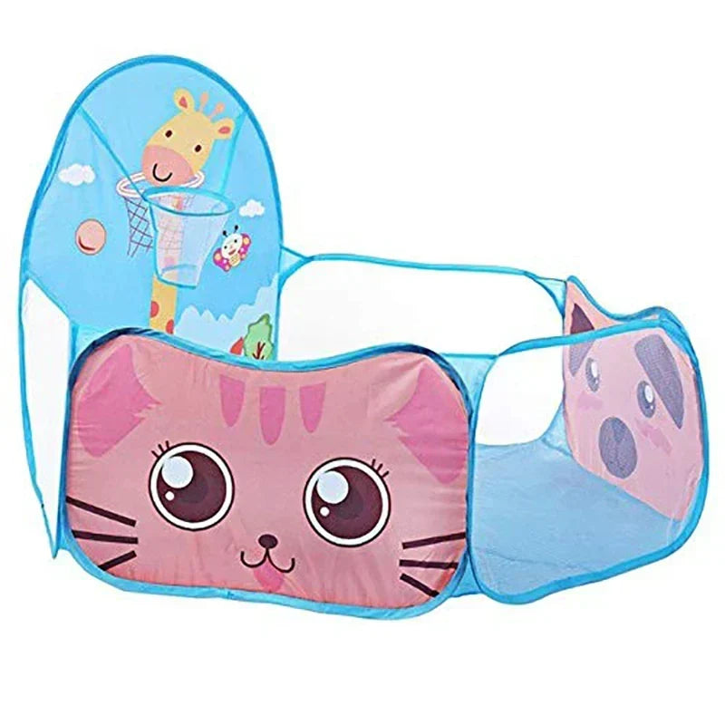 Gemakkelijk opvouwbare kinder speeltent met basket, perfect voor actieve peuters, thuis of in de tuin.