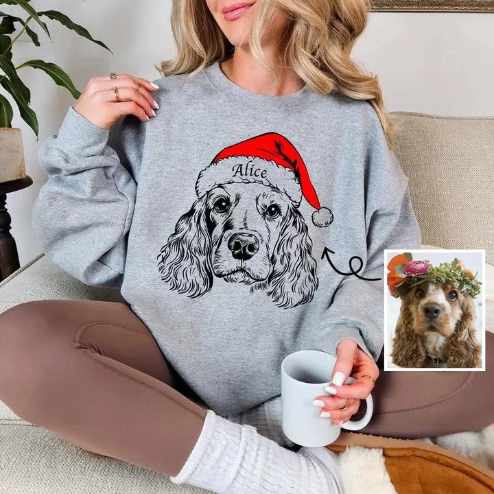 Stijlvolle kersttrui met persoonlijke touch: jouw dierenvriend op een warme trui. Unisex model.