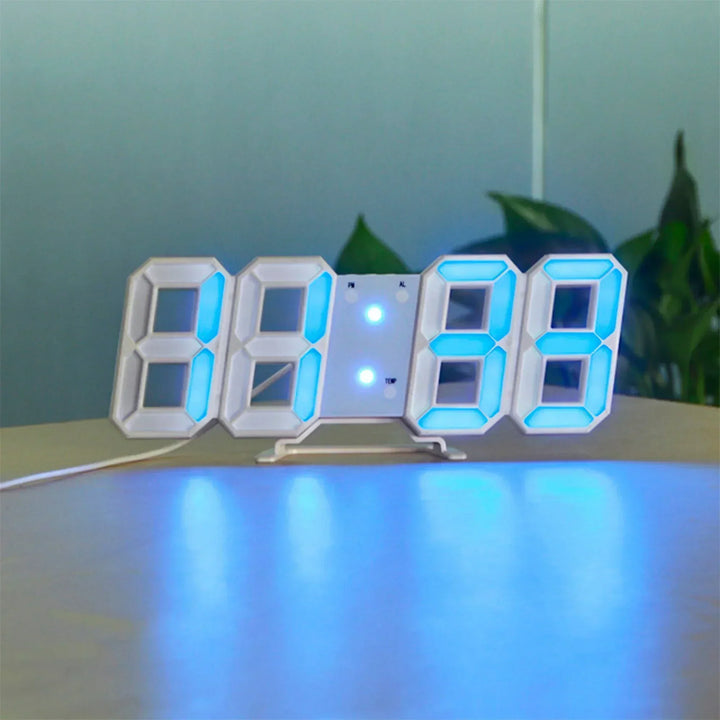Minimalistische digitale wandklok, 3D cijfers, LED licht voor slaapkamer.