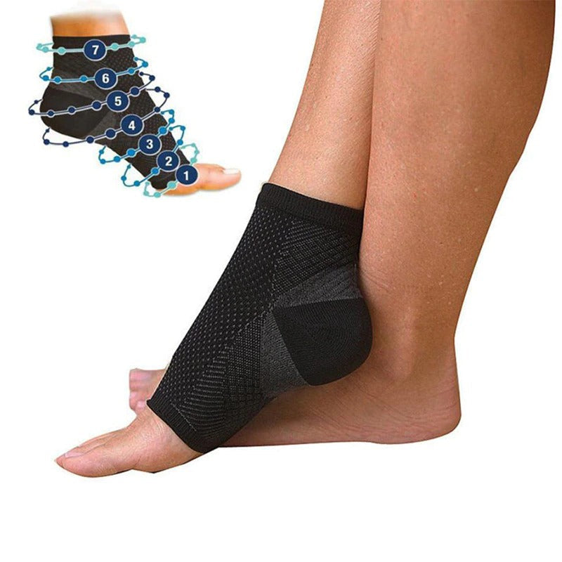 Unisex anti-vermoeidheid compressiesokken voor optimale voetondersteuning en verbeterde bloedsomloop.