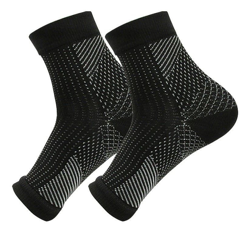 Comfortabele compressiesokken van ademend materiaal, ideaal voor welzijn en dagelijkse ondersteuning.
